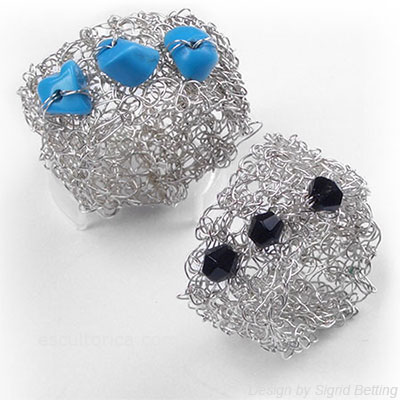 geh&auml;kelter Schmuck aus FeinSilber - Sigrid Betting escultorica.com